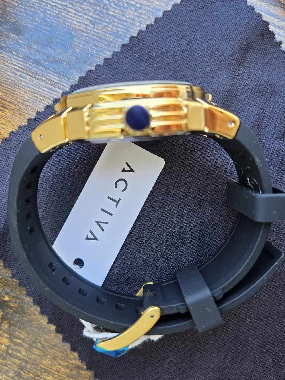 Activa Men’s Gold Case Black Strap Chronograph Watch